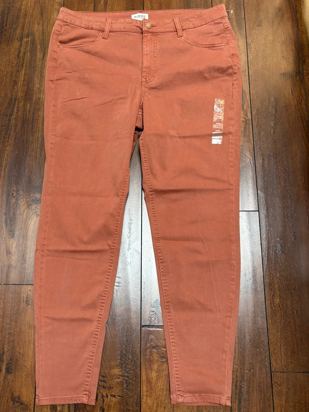 m jeans by maurices Women's High Rise Skinny Jeans in Rust Size 18W - Picture 2 of 8